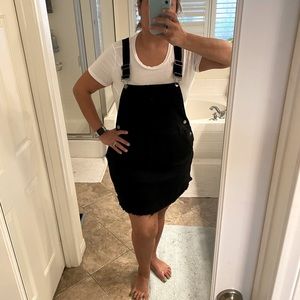 City Chic Overall Dress in Black